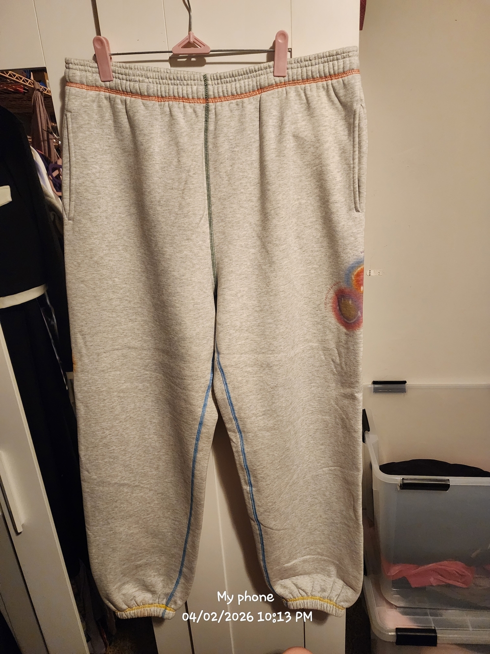 Rare Womens Gray Sweatpants with Color-Accent Stitching